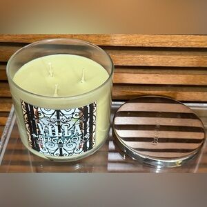 Rare HTF Bath & Body Works Villa Bergamot Scented 3-Wick Candle